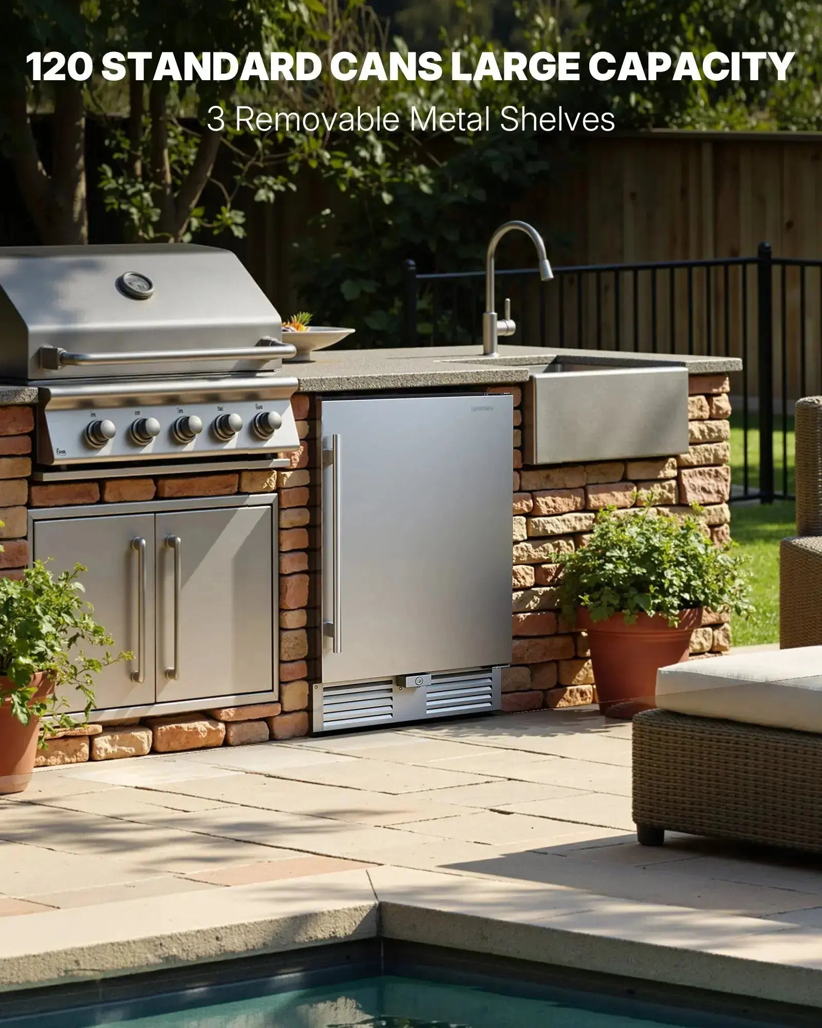 24 Inch Under Counter Outdoor Beverage Refrigerator BR50 Upstreman