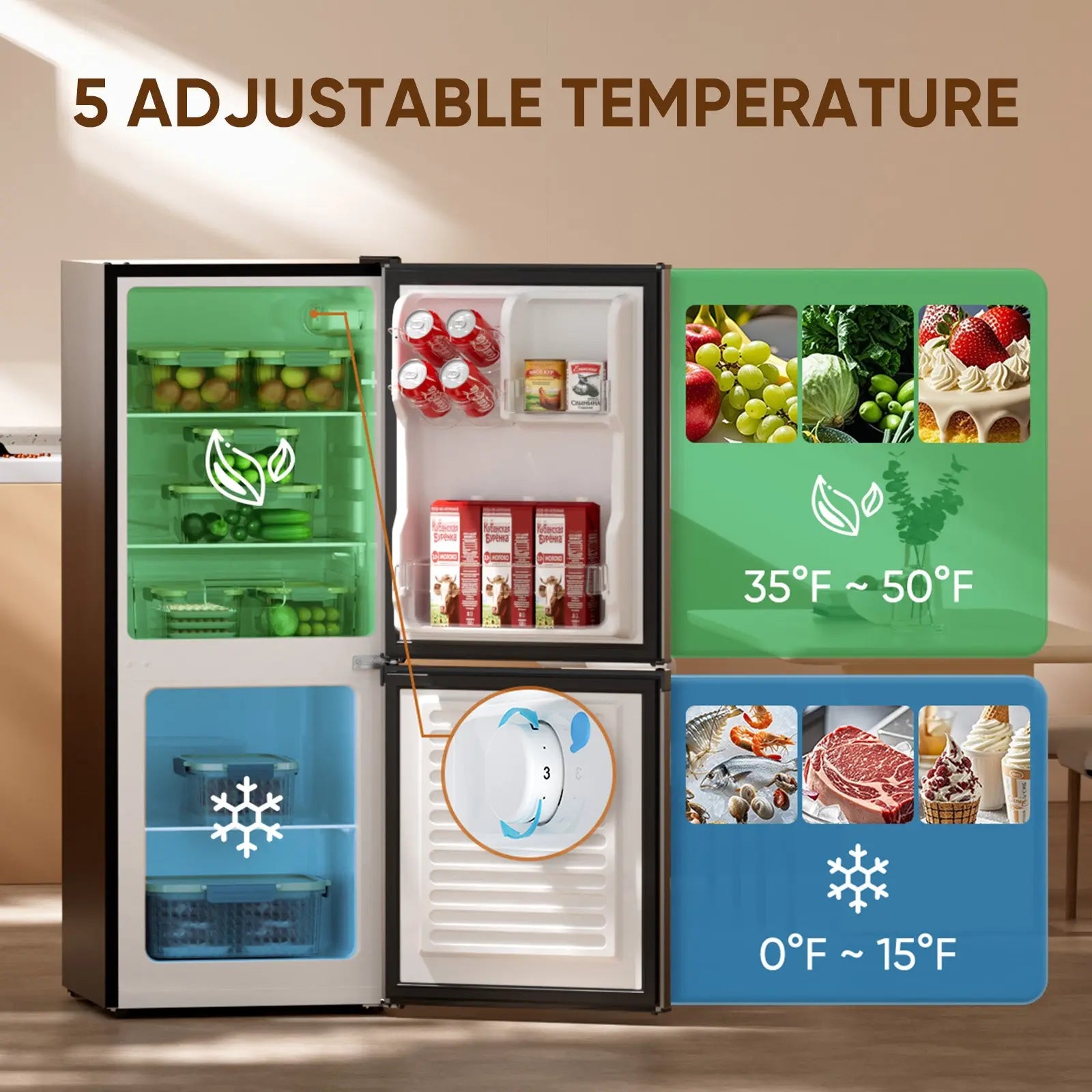 4.0 Cu.Ft. Bottom Freezer Refrigerator BM40 - Upstreman