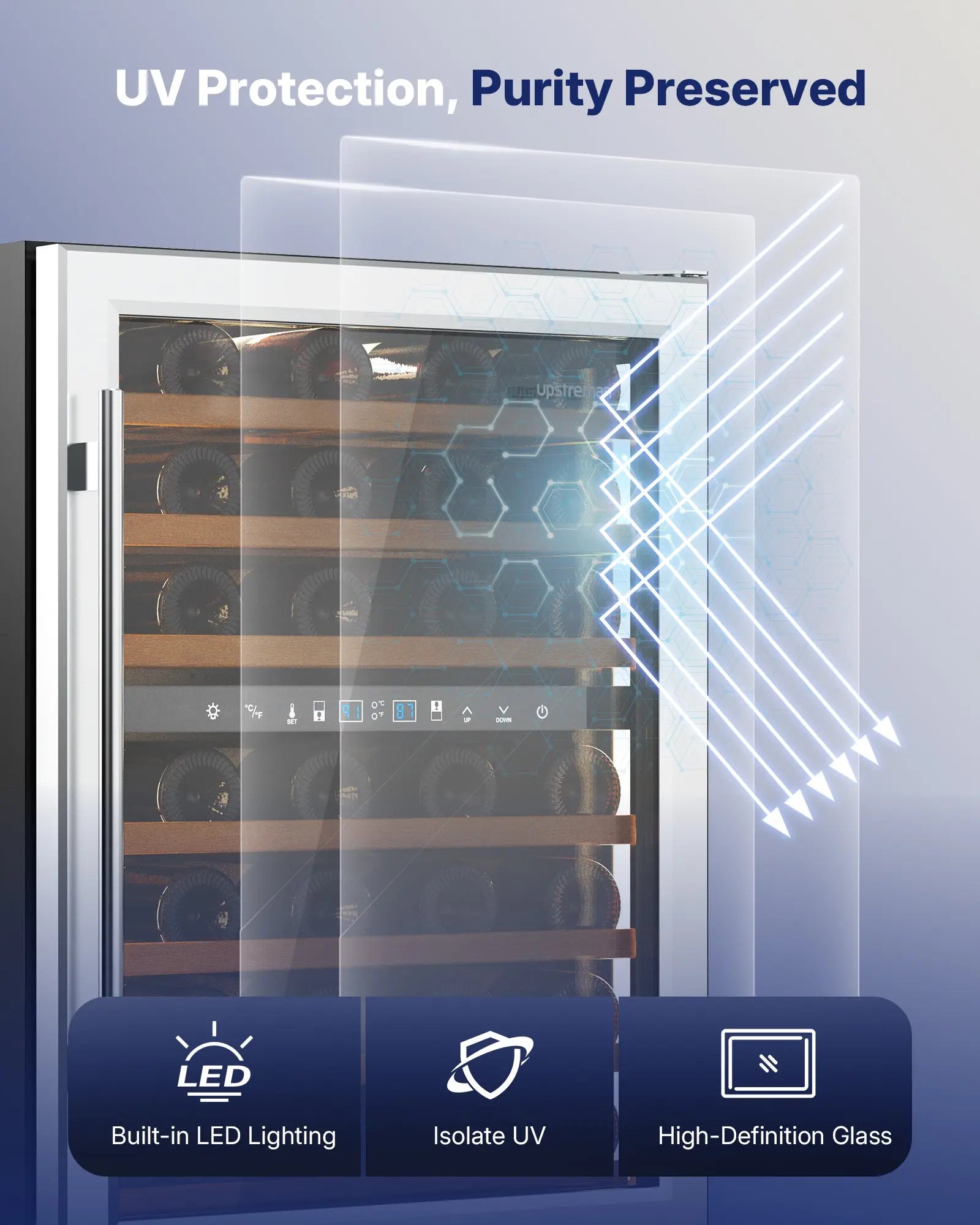 54 Bottle Wine Fridge W54 - Upstreman