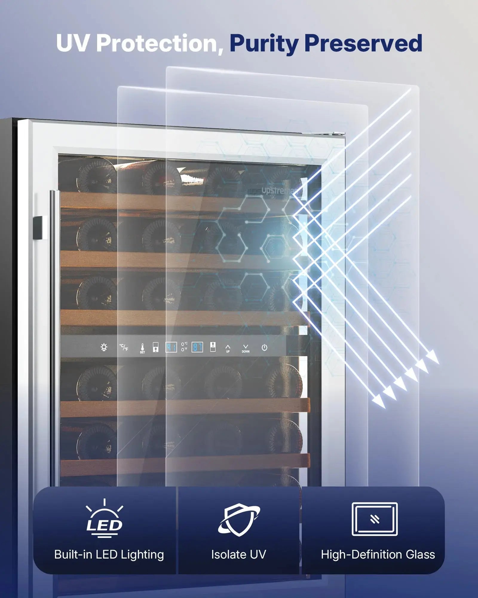 54 Bottle Wine Fridge W54 - Upstreman