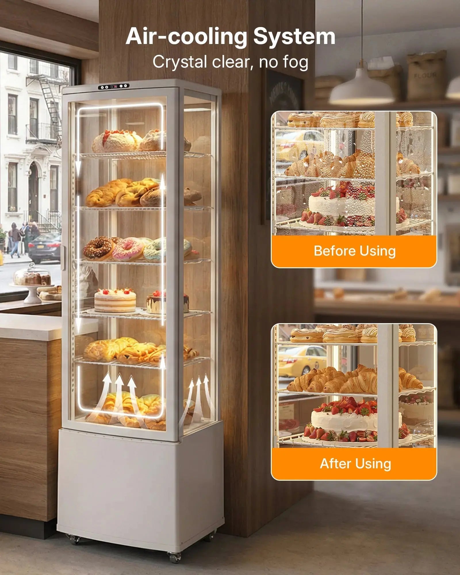 10 Cu. Ft / 280 L Commercial Bakery Display Case Refrigerator CD100 Upstreman