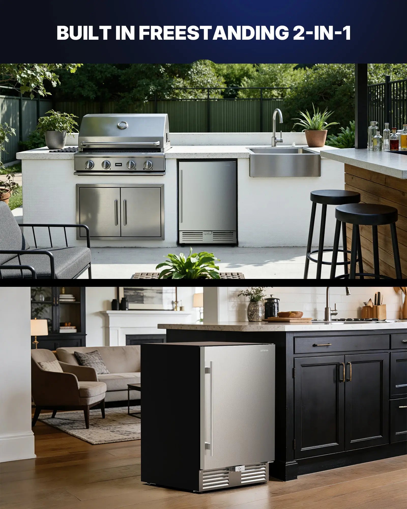 24 Inch Under Counter Outdoor Beverage Refrigerator BR50 Upstreman