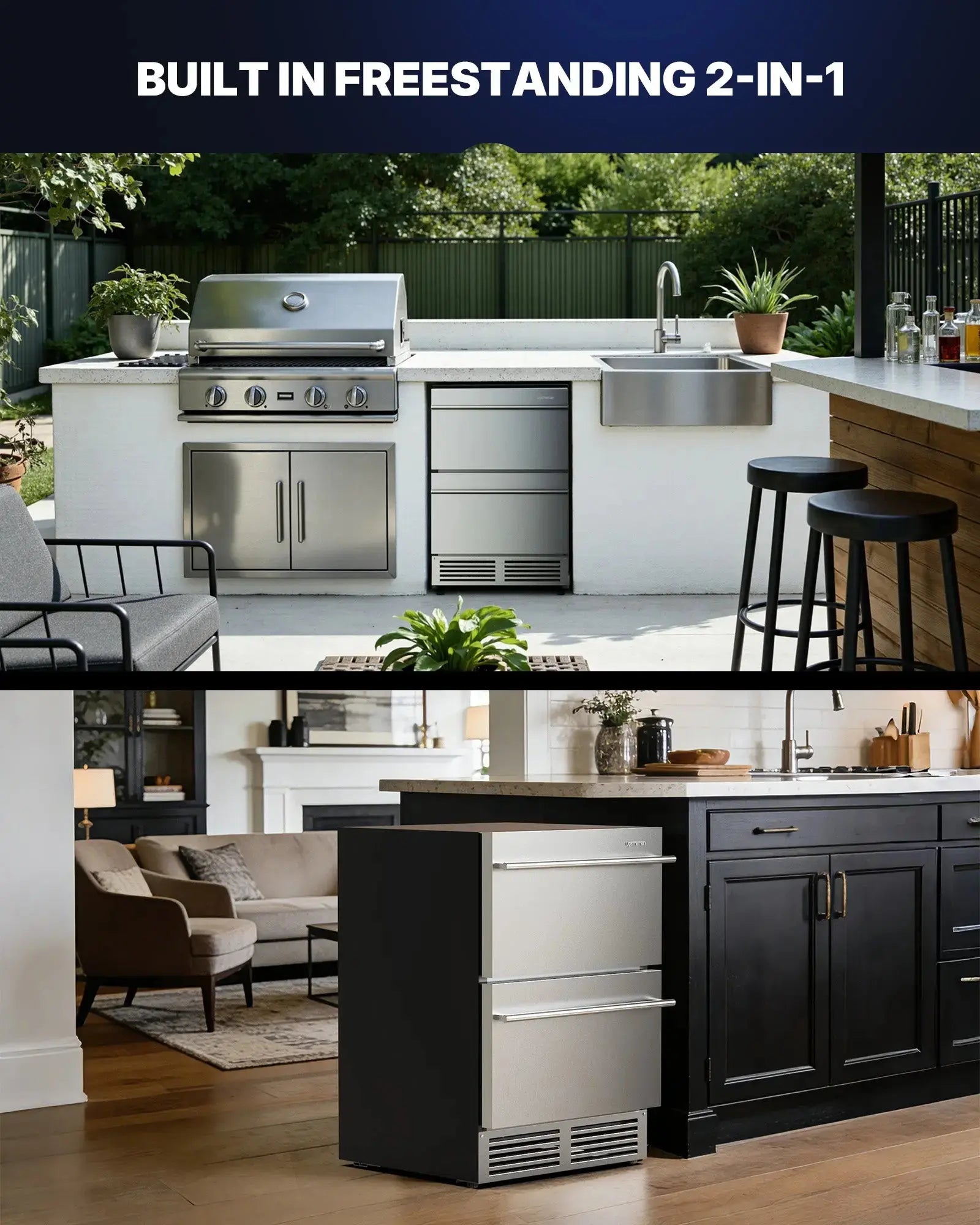 24 Inch Under Counter Outdoor Beverage Refrigerator BR50D Upstreman