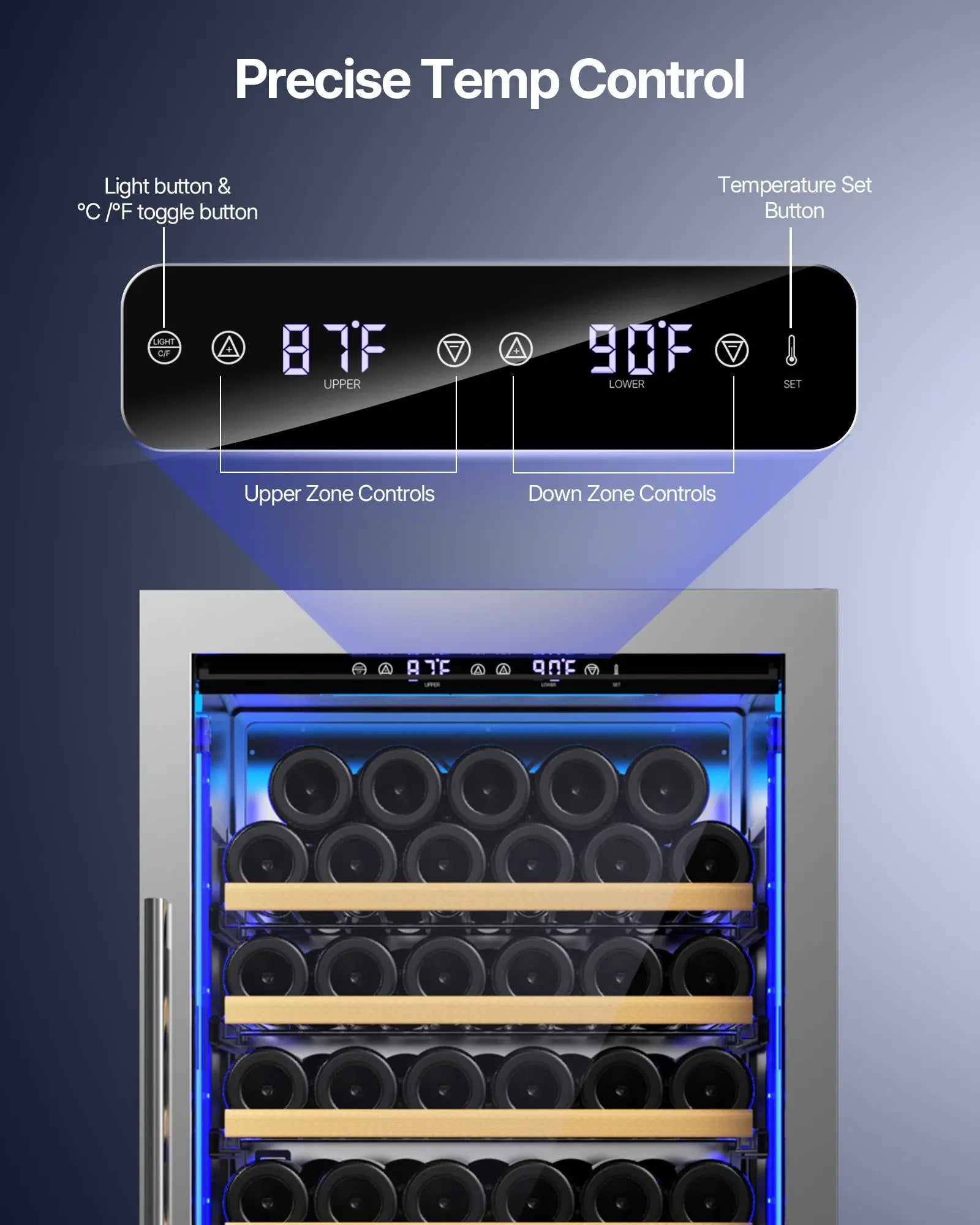 108 Bottle & 96 Can Capacity Wine Fridge WB204 - Upstreman