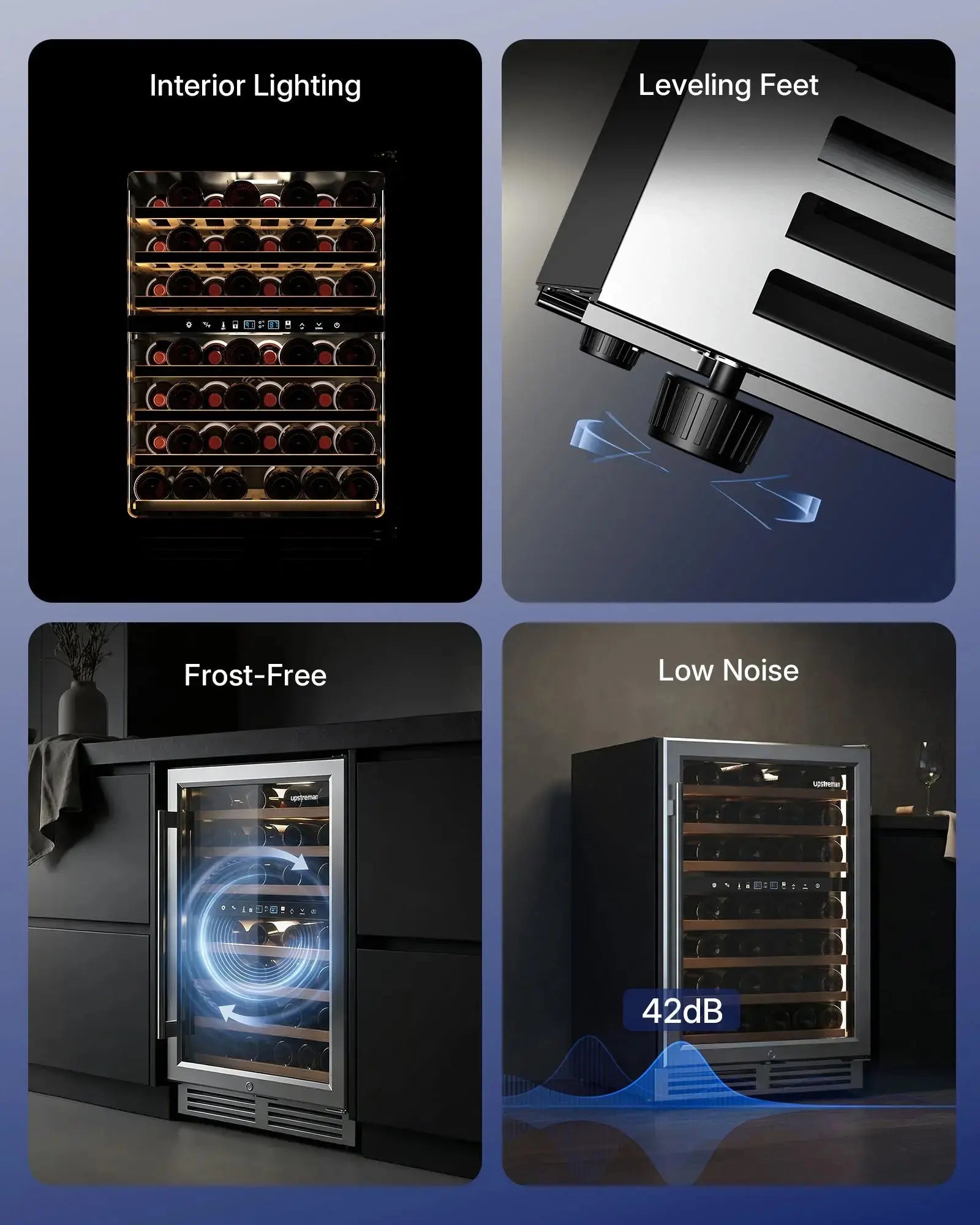 54 Bottle Wine Fridge W54 - Upstreman