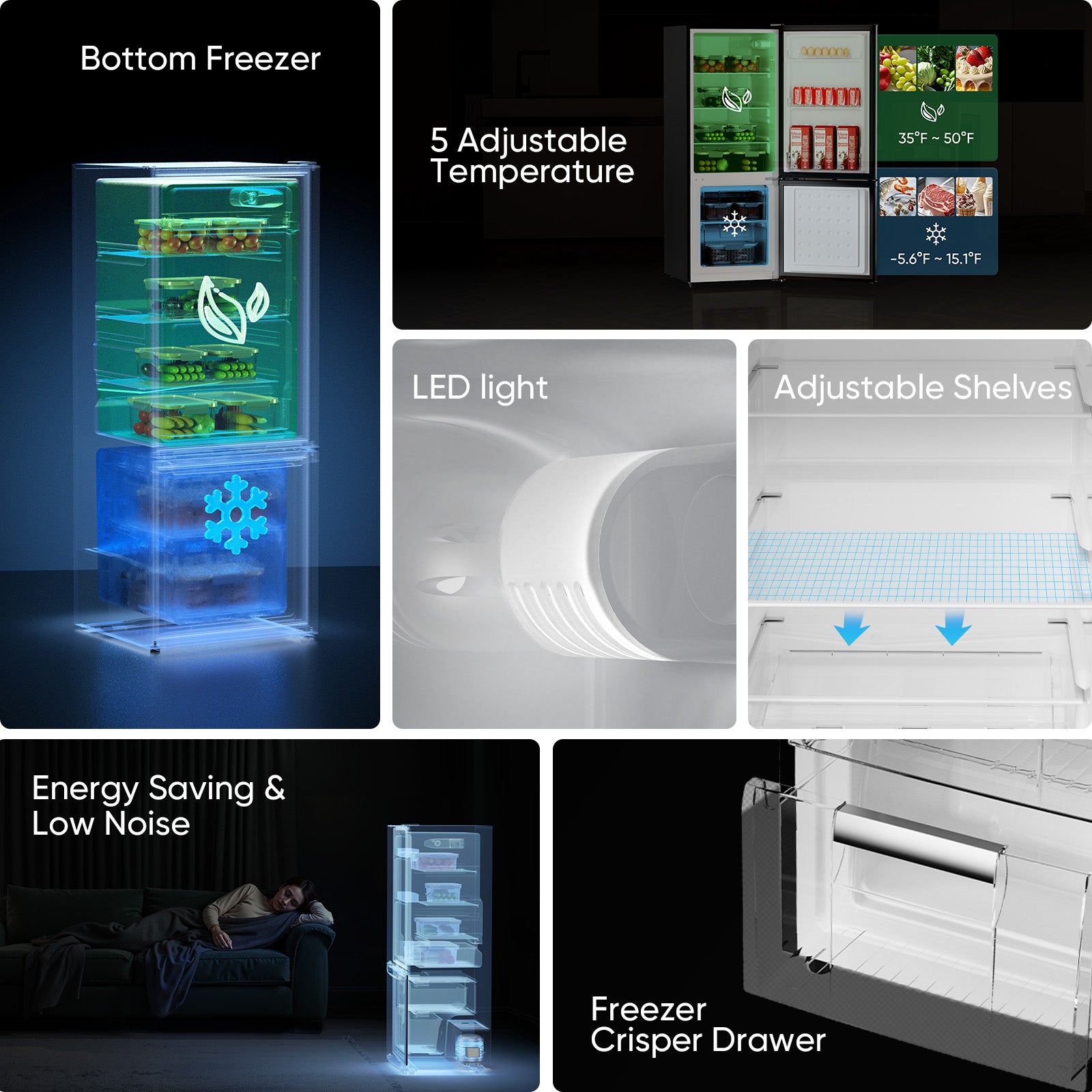 7.1 Cu.Ft. Bottom Freezer Refrigerator BM71