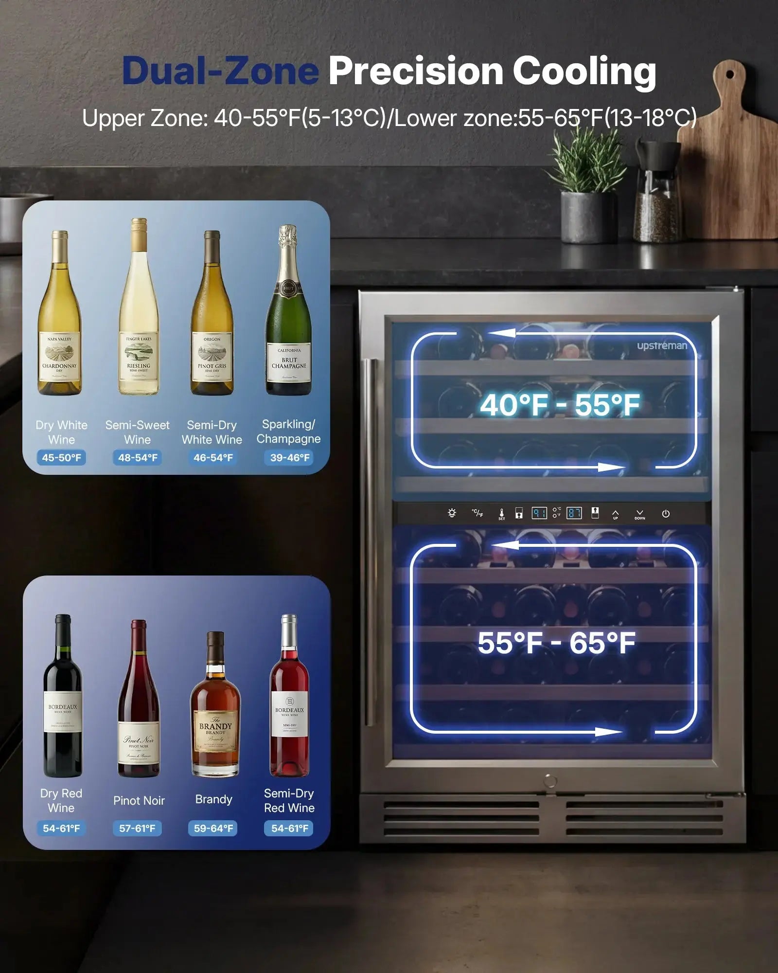 54 Bottle Wine Fridge W54 - Upstreman