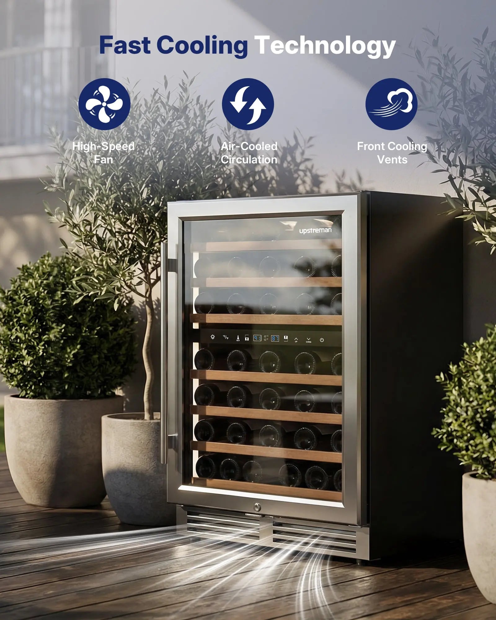 54 Bottle Wine Fridge W54 - Upstreman