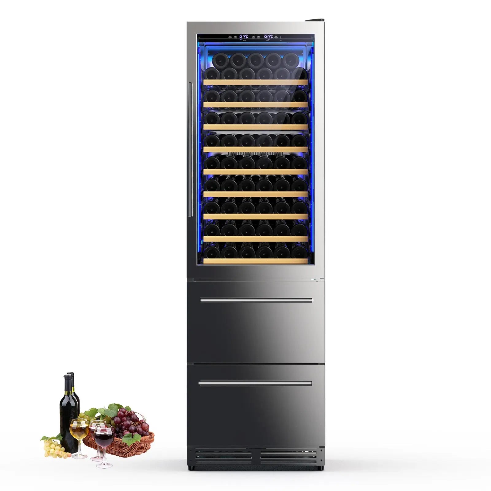108 Bottle & 96 Can Capacity Wine Fridge WB204 - Upstreman
