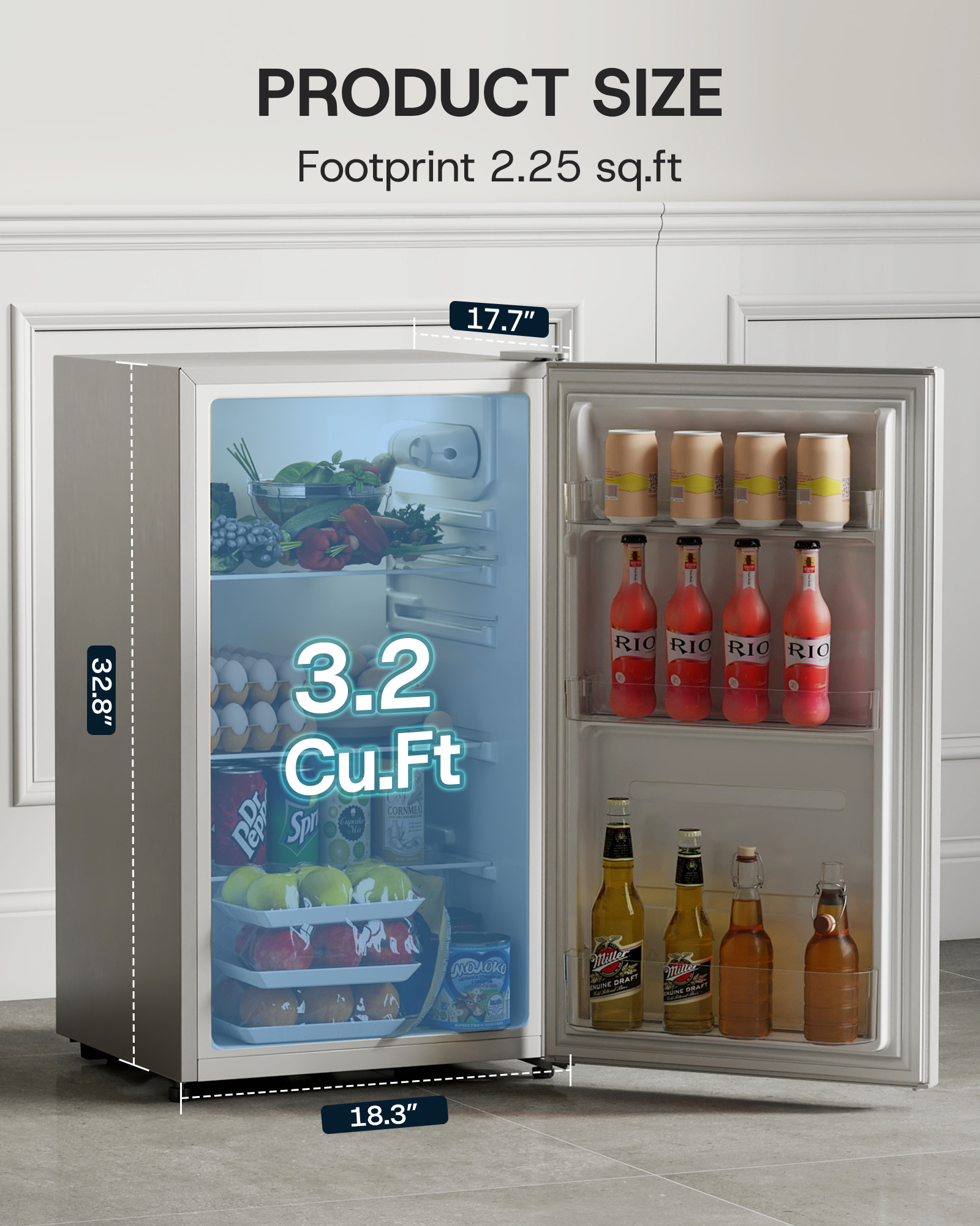 3.2 Cu.Ft. Mini Fridge CR32