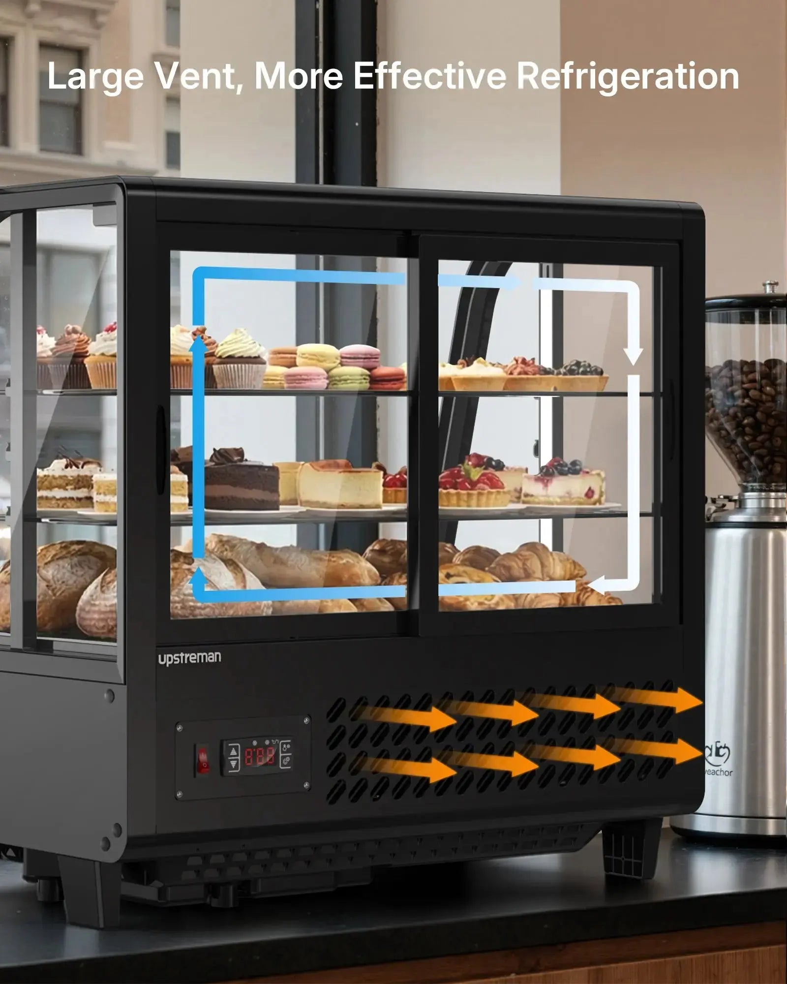 3.5 Cu.Ft Commercial Bakery Display Case Refrigerator CD35 Upstreman