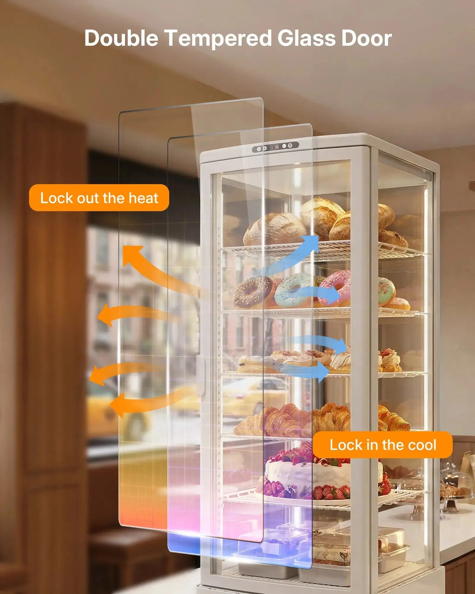 10 Cu. Ft / 280 L Commercial Bakery Display Case Refrigerator CD100 Upstreman