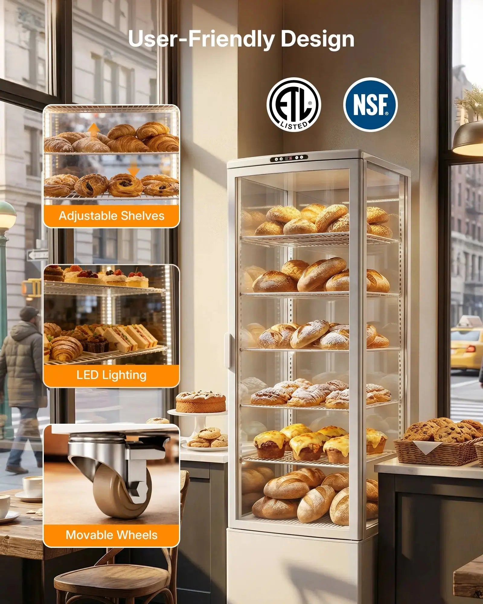10 Cu. Ft / 280 L Commercial Bakery Display Case Refrigerator CD100 Upstreman
