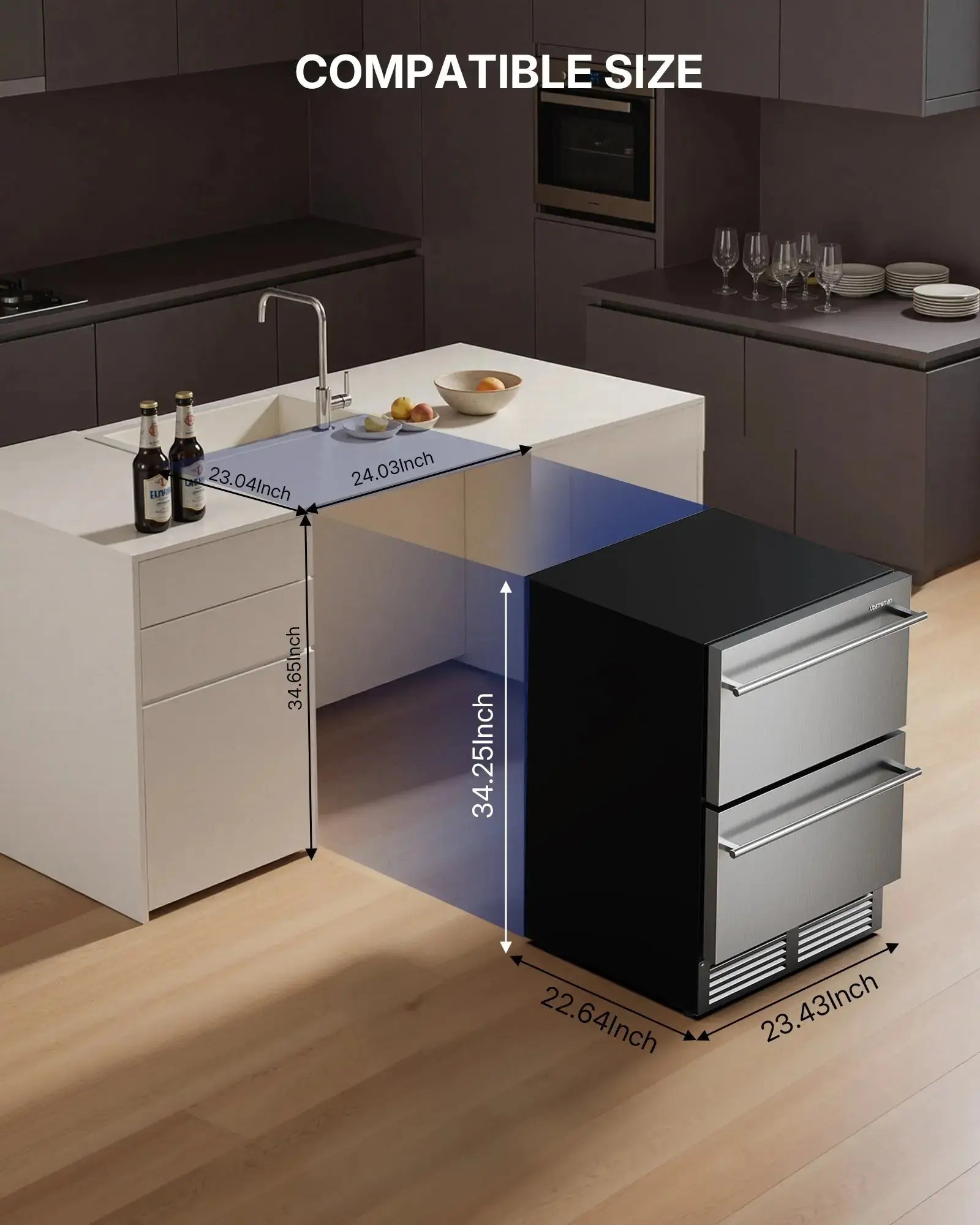 24 Inch Under Counter Outdoor Beverage Refrigerator BR50D Upstreman