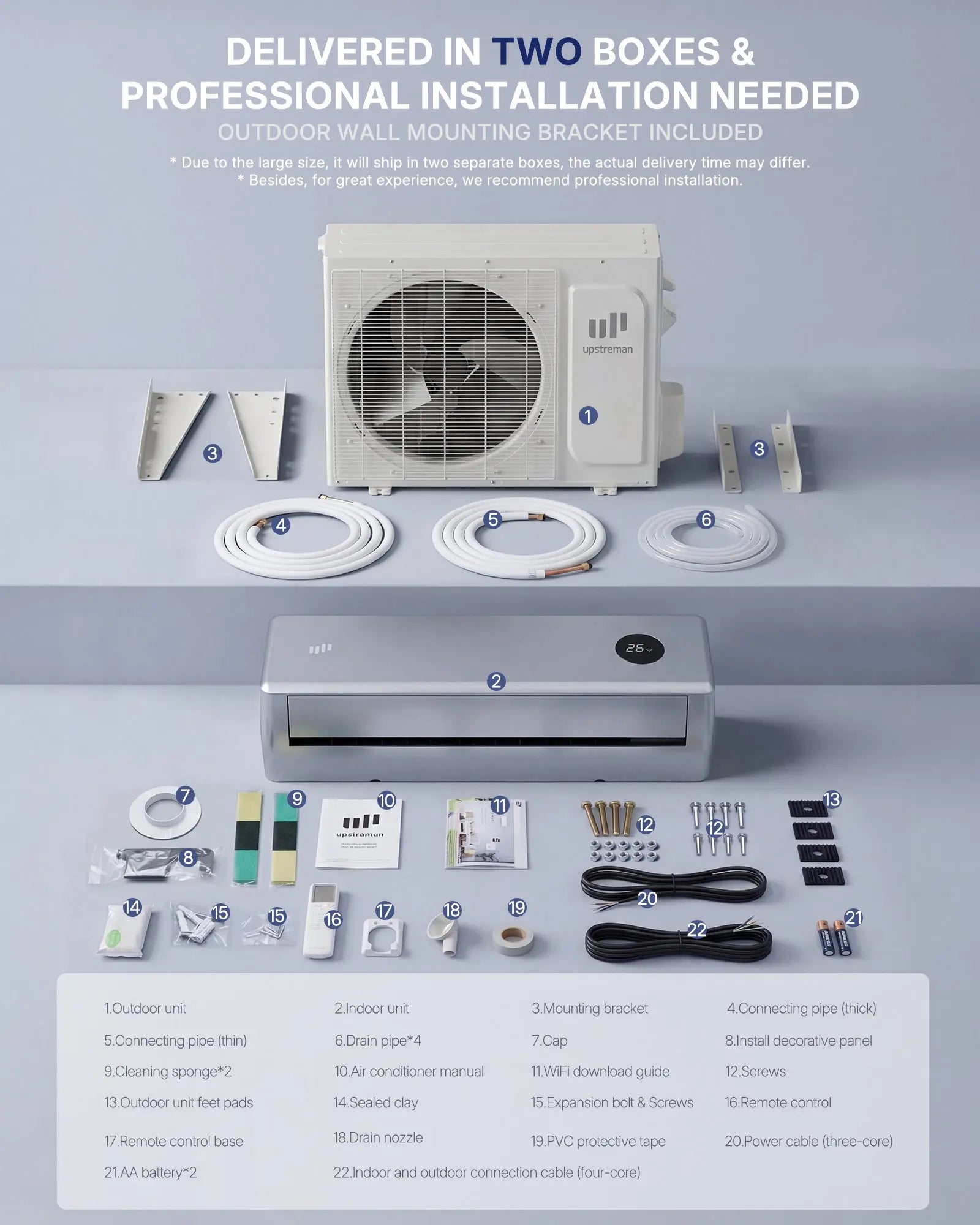 12000 BTU Mini Split Air Conditioner UI12-PRO - Upstreman